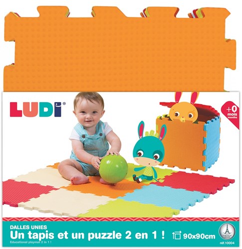 Ludi foam play mat baby 90x90 cm colourful comfort motor skills-2