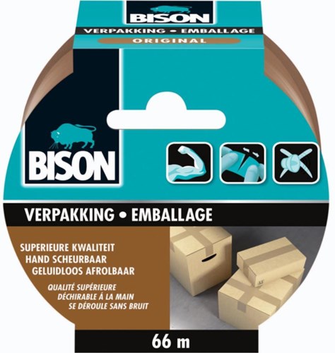 Bison packaging tape brown - strong tape 66 meters x 50 mm roll