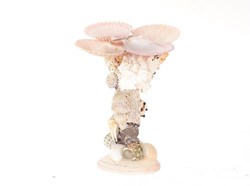 HBX natural living candle holder shell white decoration 16cm ambiance