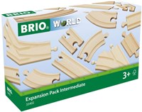 Brio wooden train track expansion set midi - 16-piece rail pack