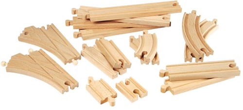 Brio wooden train track expansion set midi - 16-piece rail pack-2