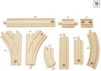 Brio wooden train track expansion set midi - 16-piece rail pack-3