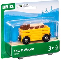 Brio Cattle Wagon - Toy Train with Cow - 33406 - BRIO World Expansion
