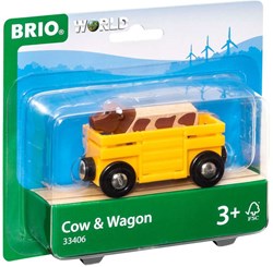 Brio Cattle Wagon - Toy Train with Cow - 33406 - BRIO World Expansion