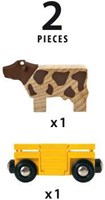 Brio Cattle Wagon - Toy Train with Cow - 33406 - BRIO World Expansion-2