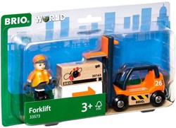 Brio forklift toy vehicle - orange - magnetic lifting system