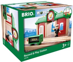 Brio Train Station with sound recording function - interactive wooden toy