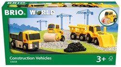 Brio construction vehicles - toy set with wooden details for building site