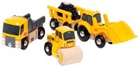 Brio construction vehicles - toy set with wooden details for building site-2