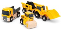 Brio construction vehicles - toy set with wooden details for building site-3