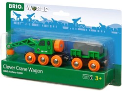 Brio Crane Wagon Toy Train - Wooden Train Accessory - 33698