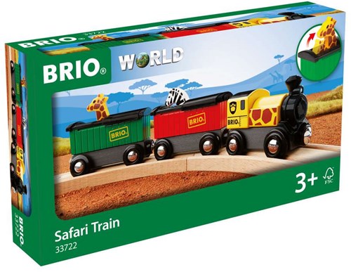 Brio Safari train with safari animals - colorful wooden toy for kids
