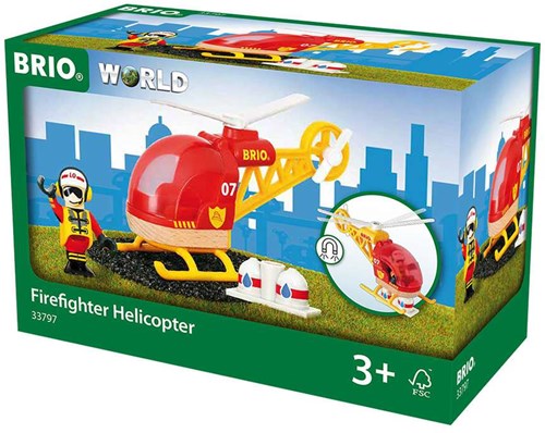 Brio firefighter helicopter toy - rescue helicopter 33797