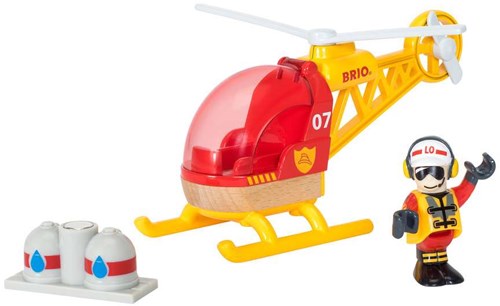 Brio firefighter helicopter toy - rescue helicopter 33797-2