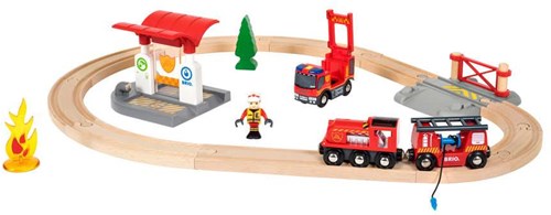 Brio fire brigade toy train set - Firefighter themed playset for kids-3
