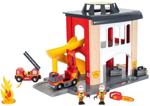 Brio fire station toy - large central fire station 33833-3