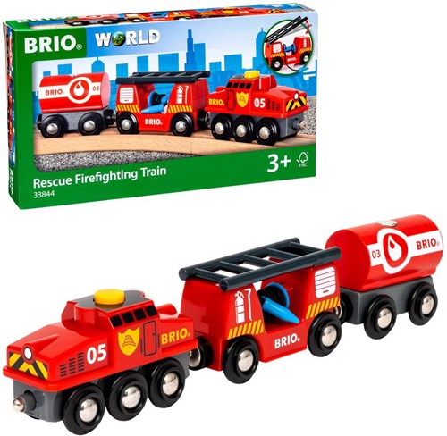 Brio fire engine toy train - Firefighting train 33844-2