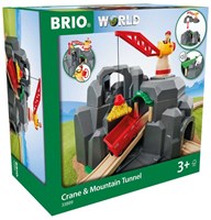 Brio Large Goldmine Playset with Sound Tunnel and Crane - Wooden Train Track