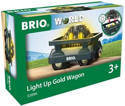 Brio toy train Gold Wagon with light - wooden train accessory