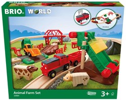 Brio farm toy train set - 30-piece wooden railway set