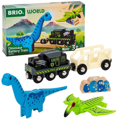 Brio Dinosaur Battery Train - Wooden toy train with dinosaur theme-2