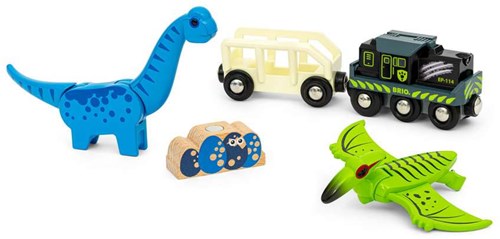 Brio Dinosaur Battery Train - Wooden toy train with dinosaur theme-3