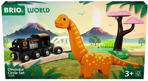 Brio Dinosaur toy train set - wooden railway with dinosaurs