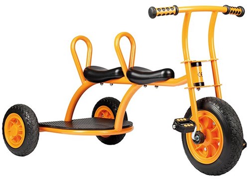 Top Trike tricycle taxi yellow with push bar and storage space-2