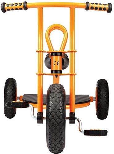 Top Trike tricycle taxi yellow with push bar and storage space-3