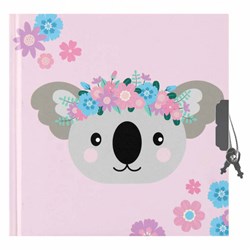 Lobbes diary koala pastel with lock 13.5x13.5cm for kids