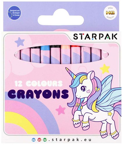 Lobbes unicorn wax crayons set - 12 colourful crayons for kids