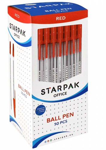 Lobbes ballpoint pen red writing fun set of 50 pieces plastic