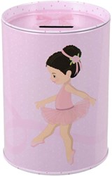 Lobbes money box metal pink Ballerina coin box gift organizer