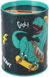 Lobbes money box dino metal - colourful dinosaur kids piggy bank