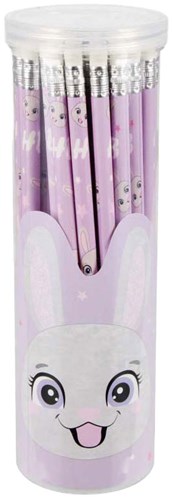 Lobbes pencils with eraser rabbit HB - colourful writing fun 48 pieces