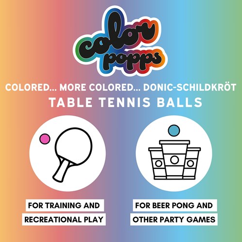 Schildkröt table tennis balls Color Popps poly 40+ quality 6 pieces colorful-3