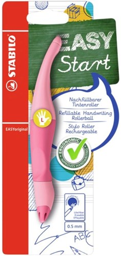 Stabilo ergonomic rollerball pen pastel powder pink left-handed refillable