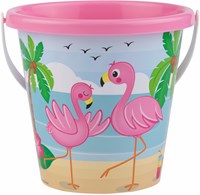 Androni Giocattoli beach bucket flamingo print plastic 17 cm toy-2