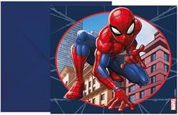 Globos Spider-Man invitations FSC paper 6 pieces with envelopes