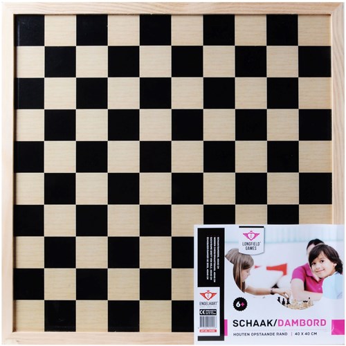 Longfield Games chess board and checkers board wood 40x40 cm double-sided