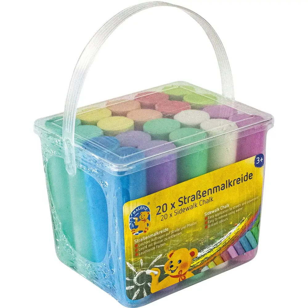 Pustefix sidewalk chalk set - 20 pieces colorful outdoor toy