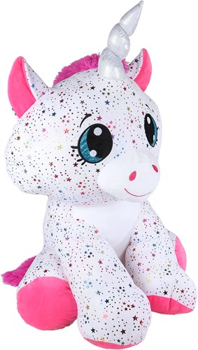 Take Me Home unicorn plush cuddly toy white pink 70cm star print-2