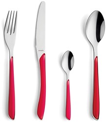 Amefa cutlery set Eclat 24-piece raspberry modern stainless steel table set