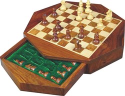 HOT Games magnetic travel chess set acacia wood 14.5x3cm travel size