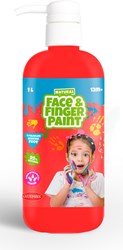 Face & Fingerpaint finger paint bottle red 1L - kids face paint