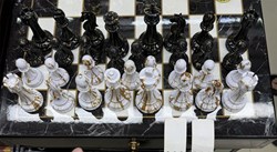 HOT Games marble-look chess set complete with drawers and chess pieces