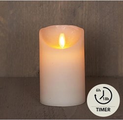 Anna's Collection LED pillar candle ivory white - atmospheric wax candle with moving flame 12.5 cm