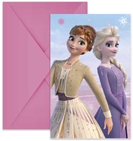 Globos Frozen 2 invitations - FSC paper - Anna and Elsa - 6 pieces
