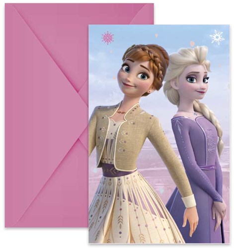 Globos Frozen 2 invitations - FSC paper - Anna and Elsa - 6 pieces