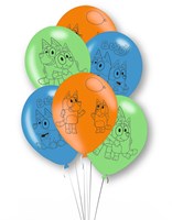 Bluey balloons set - 6 latex balloons for kids party decoration-2